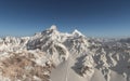 Mountain panorama with snowcapped mountains