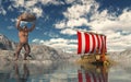 Odysseus and his companions flee from the Cyclops Polyphemus Royalty Free Stock Photo