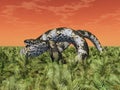 Prehistoric giant snake Titanoboa in a landscape