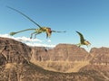 Pterosaur Peteinosaurus over a mountain landscape