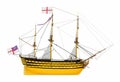 Side view of the HMS Victory isolated on white background