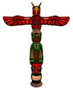 Totem pole isolated on white background Royalty Free Stock Photo