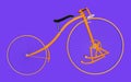 Treadle bicycle isolated on blue background Royalty Free Stock Photo