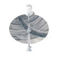 Computer-generated 3d realistic metallic satellite dish isolated on a vertical white background. Royalty Free Stock Photo
