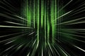 Matrix-Inspired Digital Background with Cascading Green Code Streams