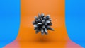 Computer generated a fractal shape in front background. 3d rendering a changing model of virus.