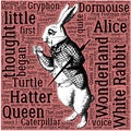 Alice in Wonderland Word Cloud Royalty Free Stock Photo