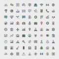 Of 80 computer-generated icons arranged in a grid pattern on a white Royalty Free Stock Photo