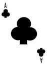 The ace of clubs card in a regular 52 card poker playing deck Royalty Free Stock Photo