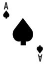 The ace of spades card in a regular 52 card poker playing deck Royalty Free Stock Photo