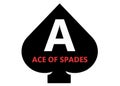 An all black ace of spade pip design for poker cards white backdrop