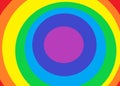 A circles and spirals of the seven rainbow colors red orange yellow green blue indigo and violet backdrop Royalty Free Stock Photo