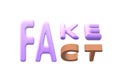 Fake or facts words against a white backdrop Royalty Free Stock Photo