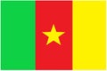 The flag of Cameroon three equal vertical bands of green red yellow with a yellow five pointed star in the middle Royalty Free Stock Photo
