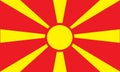 The flag of the Republic of North Macedonia Royalty Free Stock Photo