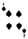 The four of spades card in a regular 52 card poker playing deck Royalty Free Stock Photo