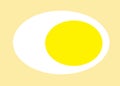 A half hard boiled egg light yellow beige backdrop