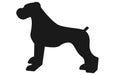 A large sized dog silhouette against a white backdrop Royalty Free Stock Photo