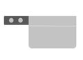 A meat cleaver chopper knife with light grey blade and dark grey handle white backdrop Royalty Free Stock Photo