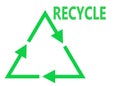 The Recycle symbol representing recycling of used materials or goods for the green initiatives white backdrop Royalty Free Stock Photo