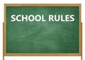 A school chalkboard blackboard with the words school rules Royalty Free Stock Photo