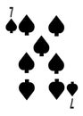 The seven of spades card in a regular 52 card poker playing deck Royalty Free Stock Photo