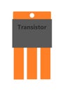 A simple basic shape of a transistor electronic component white backdrop