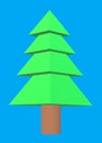 A simple 3d modelling of a cone shaped bare christmas tree blue backdrop Royalty Free Stock Photo