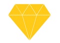 A single simple outline shape of a golden yellow diamond white backdrop