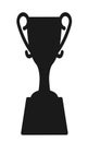 A sports winning prize trophy silhouette against a white backdrop Royalty Free Stock Photo