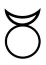 The symbol representing the Horned God in wiccan or Neopaganism religion beliefs white backdrop