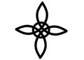 The symbol of the Witches Knot in Wiccan and Neopagan Faith as a protection amulet white backdrop