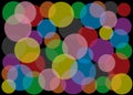 Translucent overlapping circle shapes in different colors and sizes Royalty Free Stock Photo