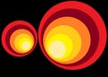 Two different sized duplicates of a combination of different sized circles