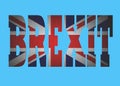 The word Brexit with the united Kingdom flag within against a white backdrop