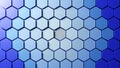 Computer generated image of abtract gradient blue hexagon background
