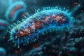 a computer generated image of a blue and orange bacteria Royalty Free Stock Photo