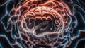 A computer generated image of a brain in the center, AI Royalty Free Stock Photo