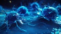 a computer-generated image of a cluster of blue colored bacteria cells Royalty Free Stock Photo