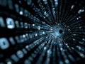 This is a computer generated image depicting a tunnel of binary code Royalty Free Stock Photo