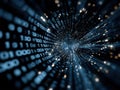 This is a computer generated image depicting a tunnel of binary code Royalty Free Stock Photo