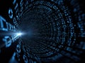 This is a computer generated image depicting a tunnel of binary code Royalty Free Stock Photo