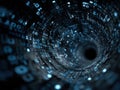 This is a computer generated image depicting a tunnel of binary code Royalty Free Stock Photo