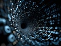 This is a computer generated image depicting a tunnel of binary code Royalty Free Stock Photo
