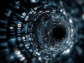 This is a computer generated image depicting a tunnel of binary code Royalty Free Stock Photo