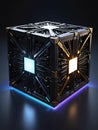 computer generated image with a fractal shape of a computer network. 3d rendering Royalty Free Stock Photo