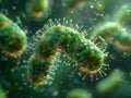 Computer generated image of a green bacteria with macro photography Royalty Free Stock Photo