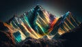 a computer generated image of a mountain range in the night Royalty Free Stock Photo