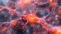 a computer generated image of a nerve cell in the brain Royalty Free Stock Photo