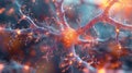 a computer generated image of a nerve cell in the brain Royalty Free Stock Photo